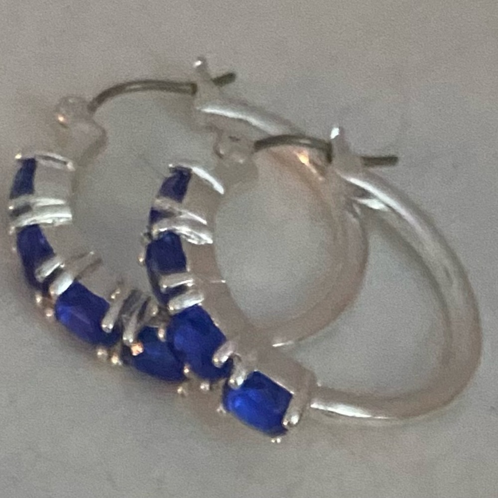 NEW Avon Colourful blue crystal hoop earrings